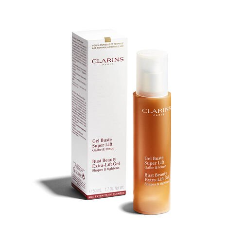 Clarins Bust Beauty Extra-Lift Gel สร้างบราธรรมชาติช่วยยกกระชับทรวงอกให้เต่งตึง ใช้ทุกเช้าเพื่อผิวทรวงอกที่กระชับได้รูปสวย ประโยชน์ที่ได้รับ ดูแลผิวทรวงอก ให้ดูกระชับ