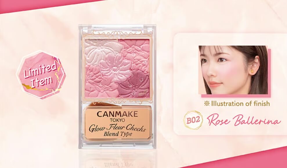 Glow Fleur Cheeks (Blend Type),Canmake Glow Fleur Cheeks (Blend Type),B01 Cotton Coral,บลัชออน,Canmake,บลัชออนCanmake