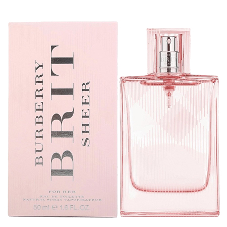 Brit Sheer For Her Eau De Toilette 50 ml น้ำหอมกลิ่นแนวดอกไม้ผลไม้สไตล์สาวหวานสดใสร่าเริง ให้สัมผัสของกลิ่นดอกไม้อ่อนละมุนและสดชื่นด้วยผลไม้