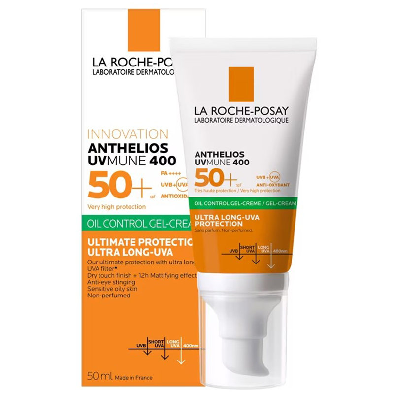 a Roche Posay Anti-Brillance 400 Anthelios XL dry touch Gel-Creme SPF 50+ mattifying effect sensitive skin 50ml สูตร sensitive